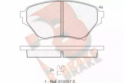 R BRAKE rb1529 -  Комплект тормозных колодок, дисковый тормоз